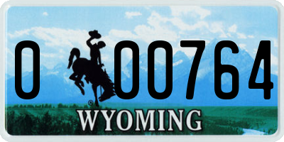 WY license plate 000764