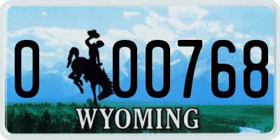 WY license plate 000768