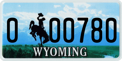 WY license plate 000780