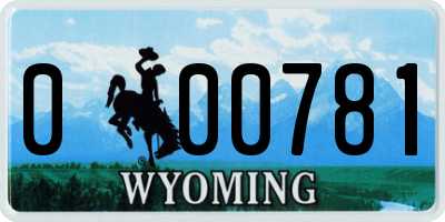WY license plate 000781
