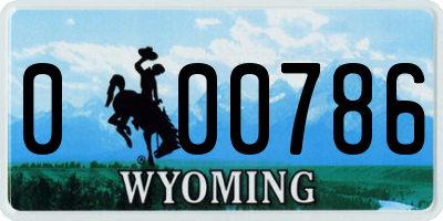 WY license plate 000786