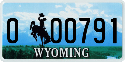 WY license plate 000791