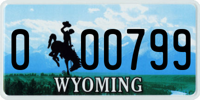 WY license plate 000799