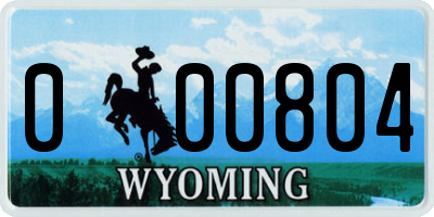 WY license plate 000804