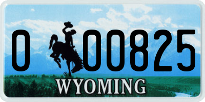 WY license plate 000825