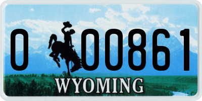 WY license plate 000861