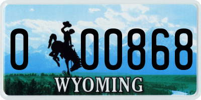 WY license plate 000868