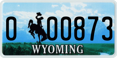 WY license plate 000873