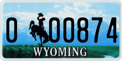 WY license plate 000874