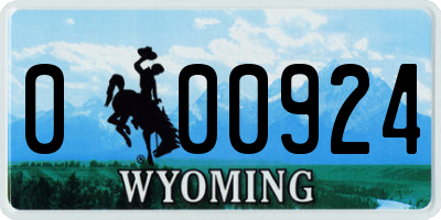 WY license plate 000924