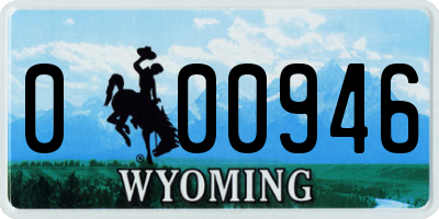 WY license plate 000946