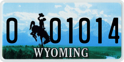 WY license plate 001014