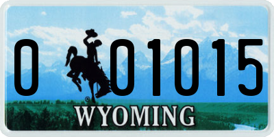 WY license plate 001015