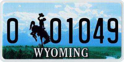 WY license plate 001049
