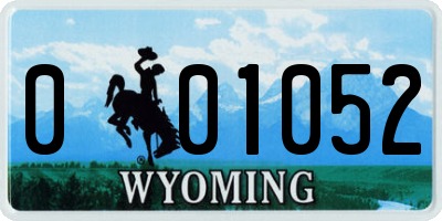 WY license plate 001052
