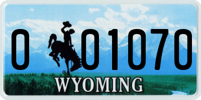 WY license plate 001070
