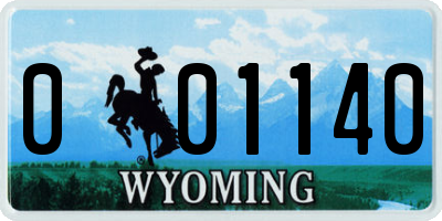 WY license plate 001140
