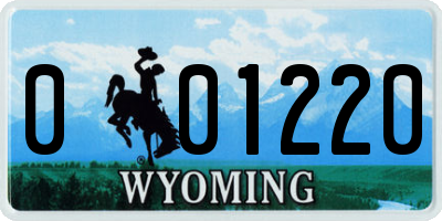 WY license plate 001220