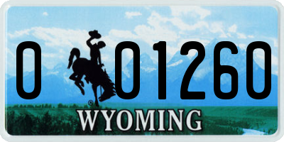 WY license plate 001260
