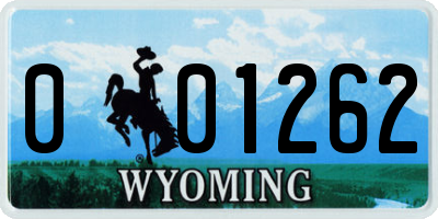 WY license plate 001262