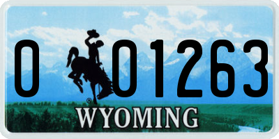 WY license plate 001263