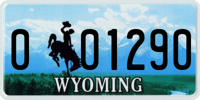 WY license plate 001290