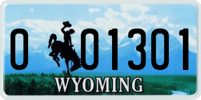 WY license plate 001301