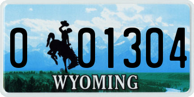 WY license plate 001304