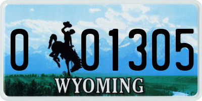 WY license plate 001305