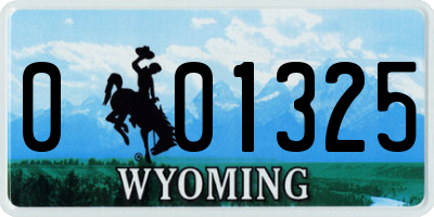 WY license plate 001325