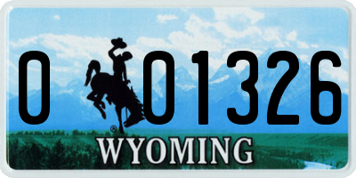 WY license plate 001326