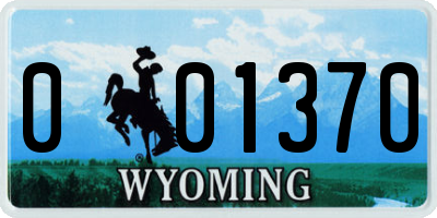 WY license plate 001370