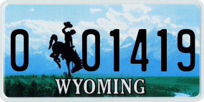 WY license plate 001419