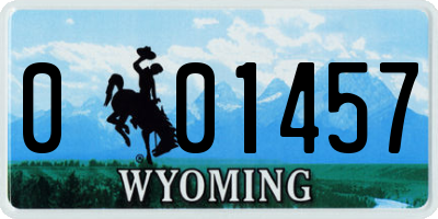 WY license plate 001457