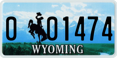 WY license plate 001474