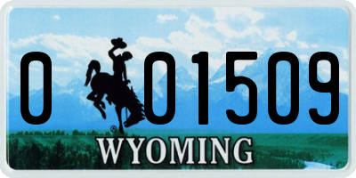 WY license plate 001509