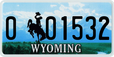 WY license plate 001532