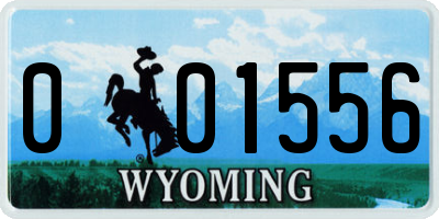 WY license plate 001556