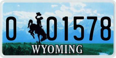 WY license plate 001578