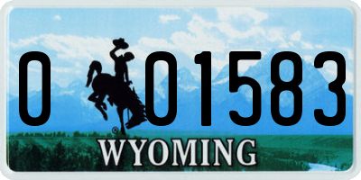 WY license plate 001583
