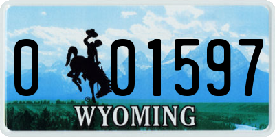 WY license plate 001597