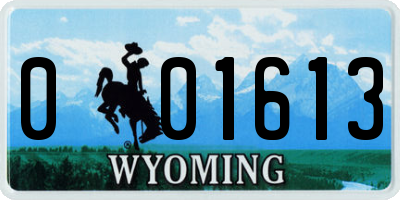 WY license plate 001613