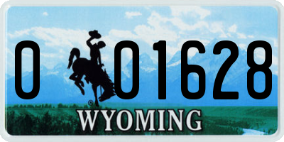 WY license plate 001628