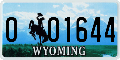 WY license plate 001644