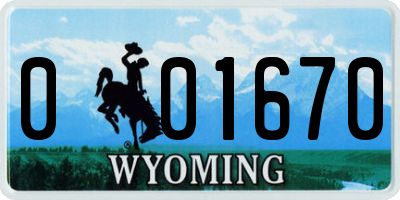 WY license plate 001670