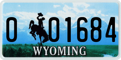 WY license plate 001684