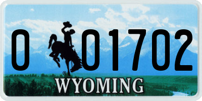 WY license plate 001702