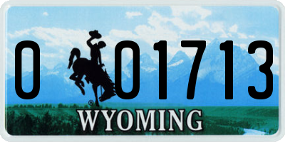 WY license plate 001713