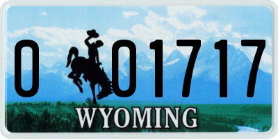 WY license plate 001717