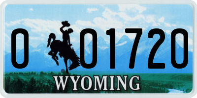 WY license plate 001720